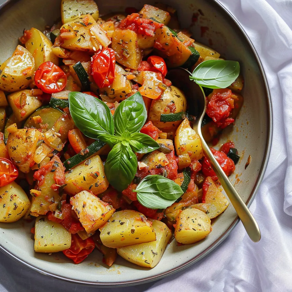 Poêlée pommes de terre, courgettes & tomates ultra gourmande