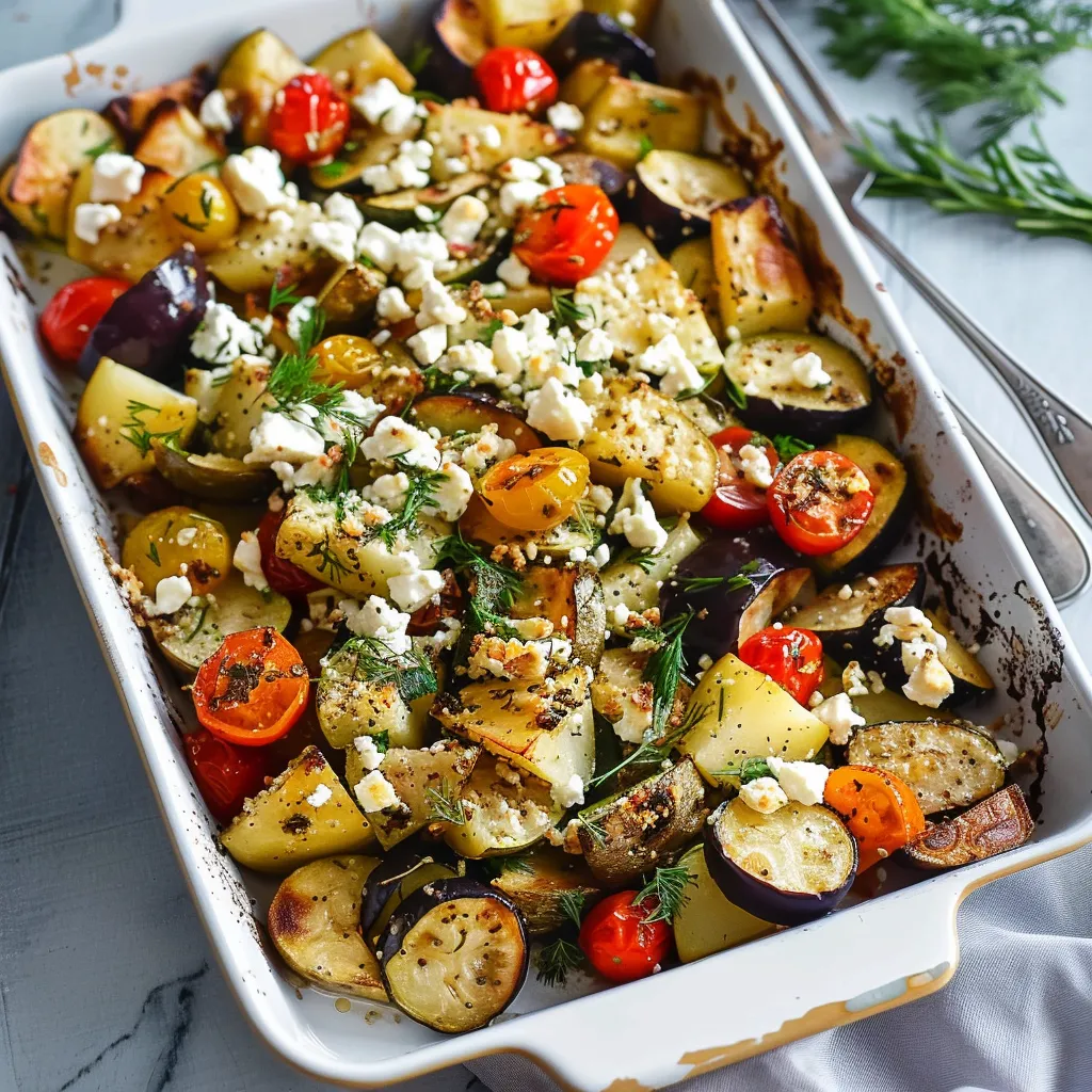 Légumes au Four à la Feta faciles et savoureux