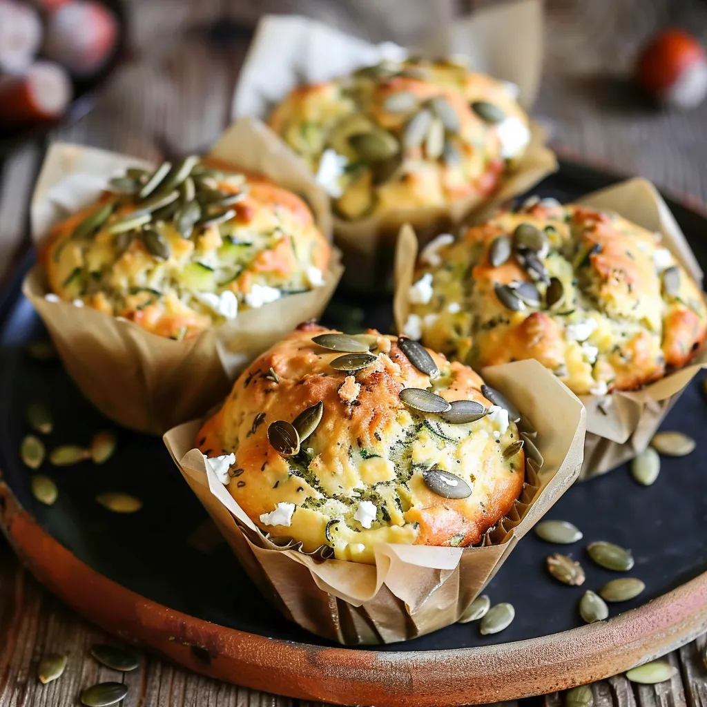 Muffins courgette chèvre et graines croustillantes