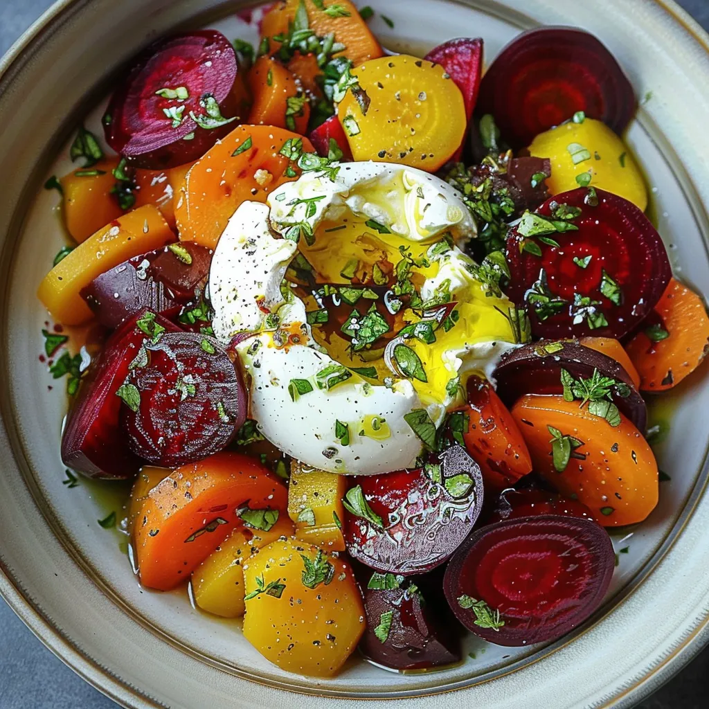 Salade de Carottes et Burrata crémeuse toute simple