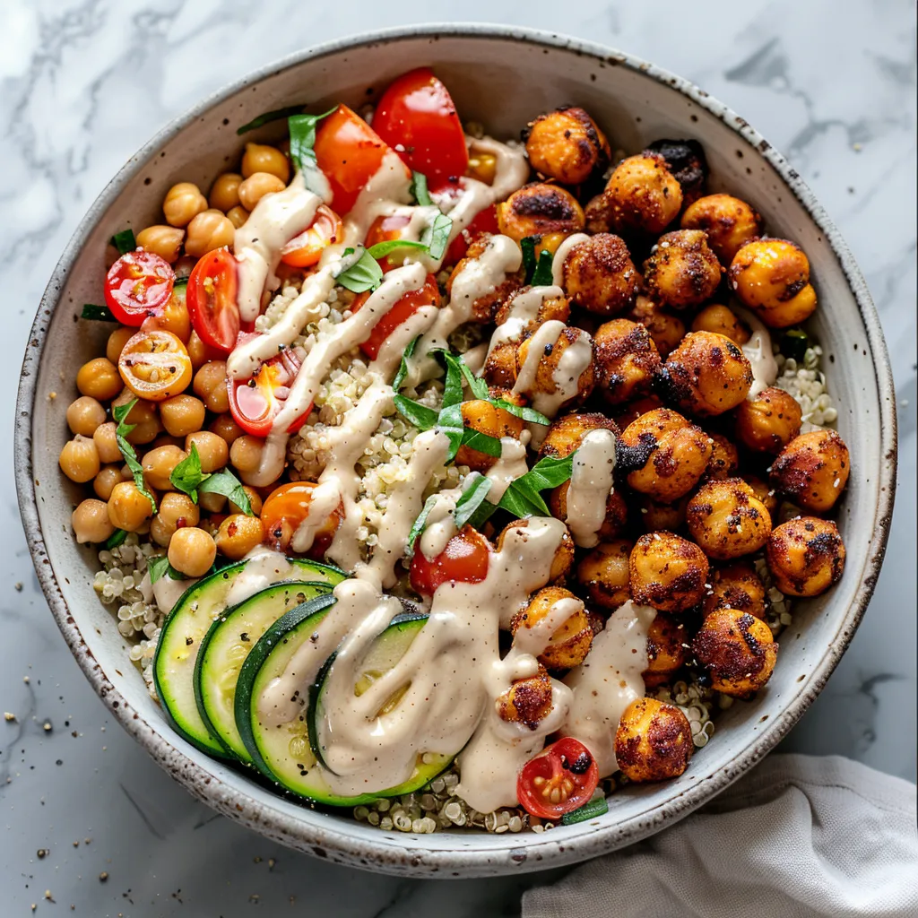 Bol Végétarien Pois Chiches Légumes Rôtis