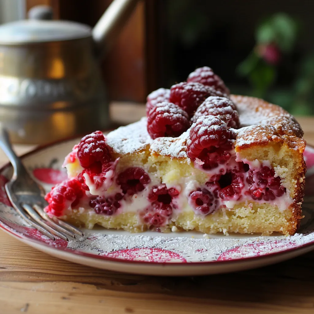 Gâteau au Yaourt et aux Framboises fait maison
