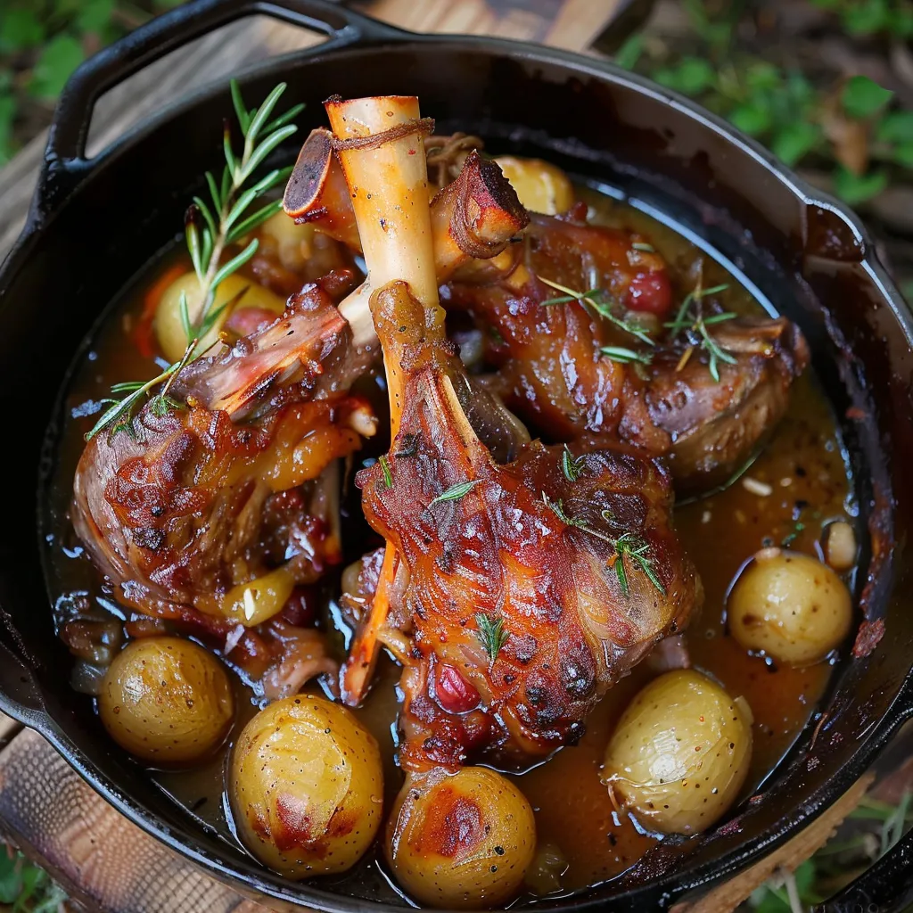 Souris d’agneau parfumées au miel et thym