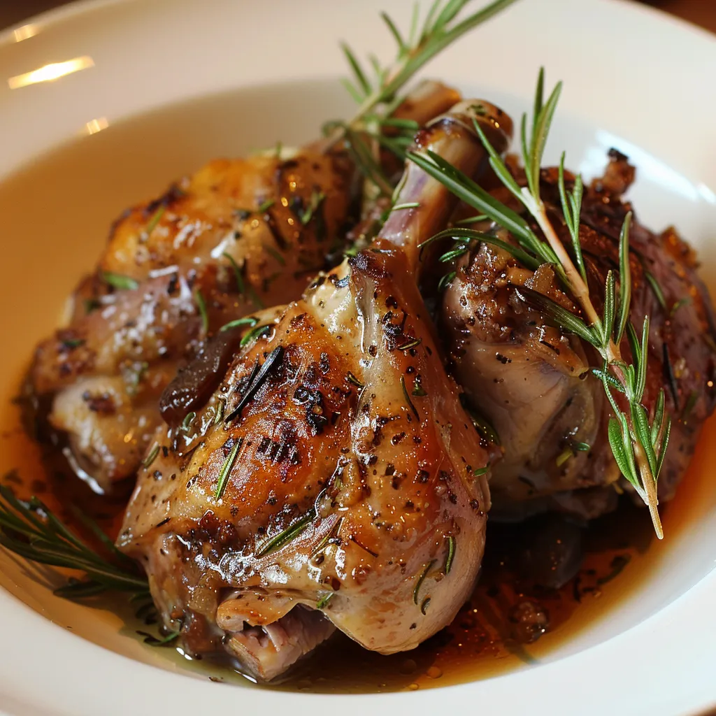 Lapin tendre au vinaigre balsamique et romarin