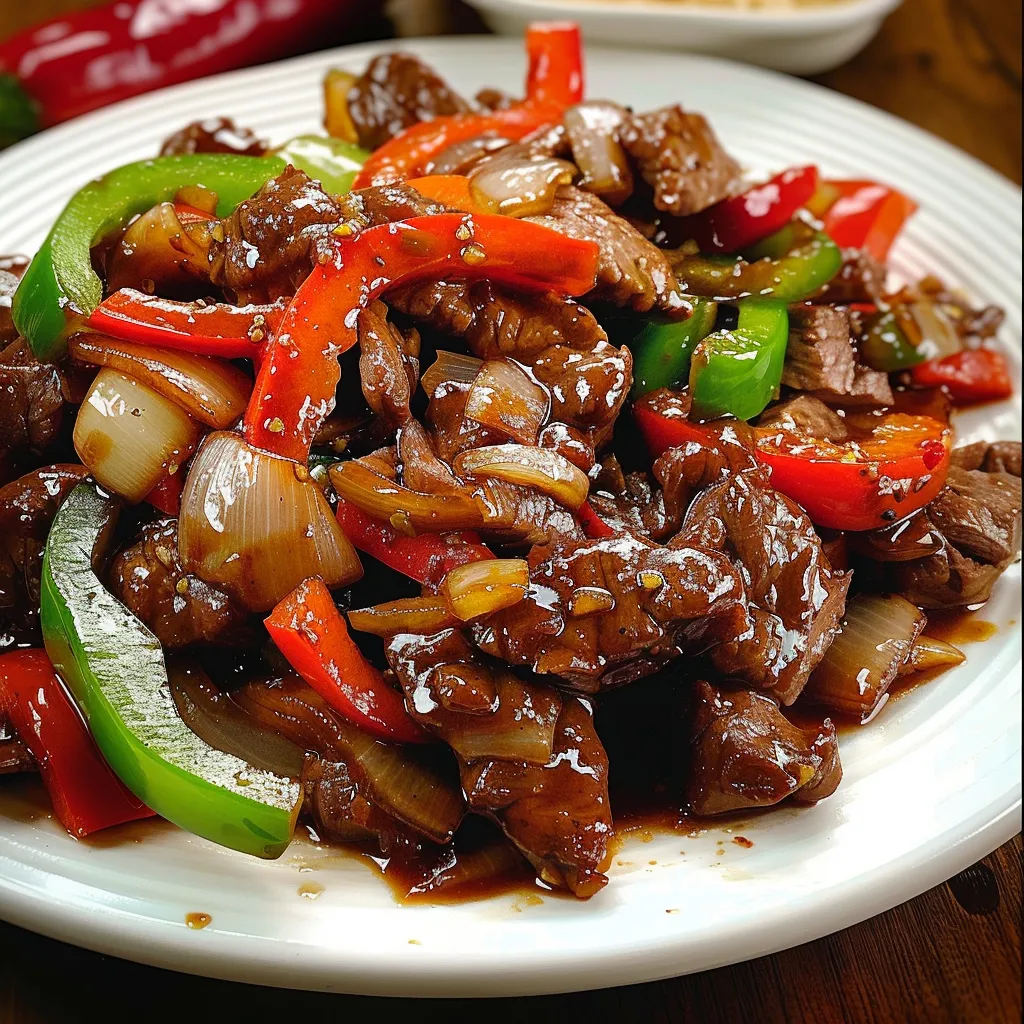 Bœuf Sauté avec Poivrons et Oignons