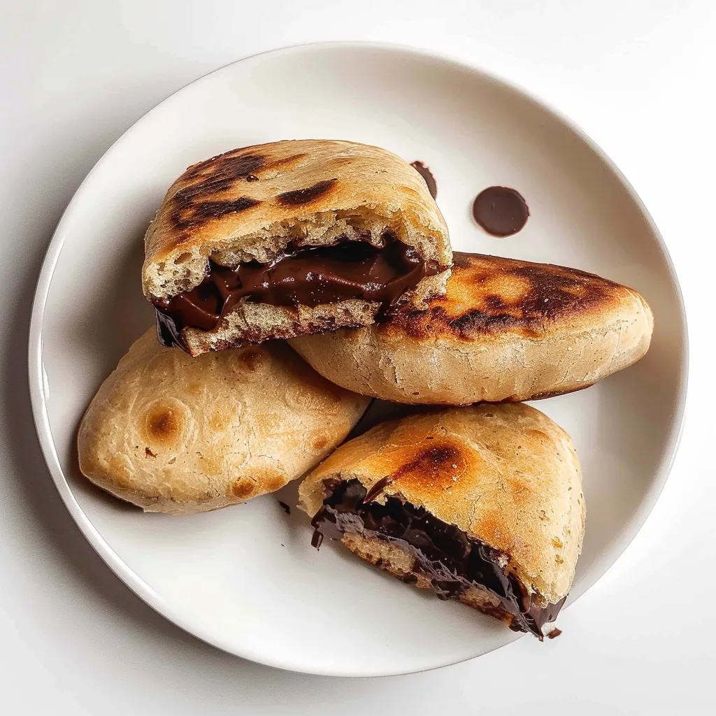 Pains moelleux fourrés au chocolat cuits à la poêle