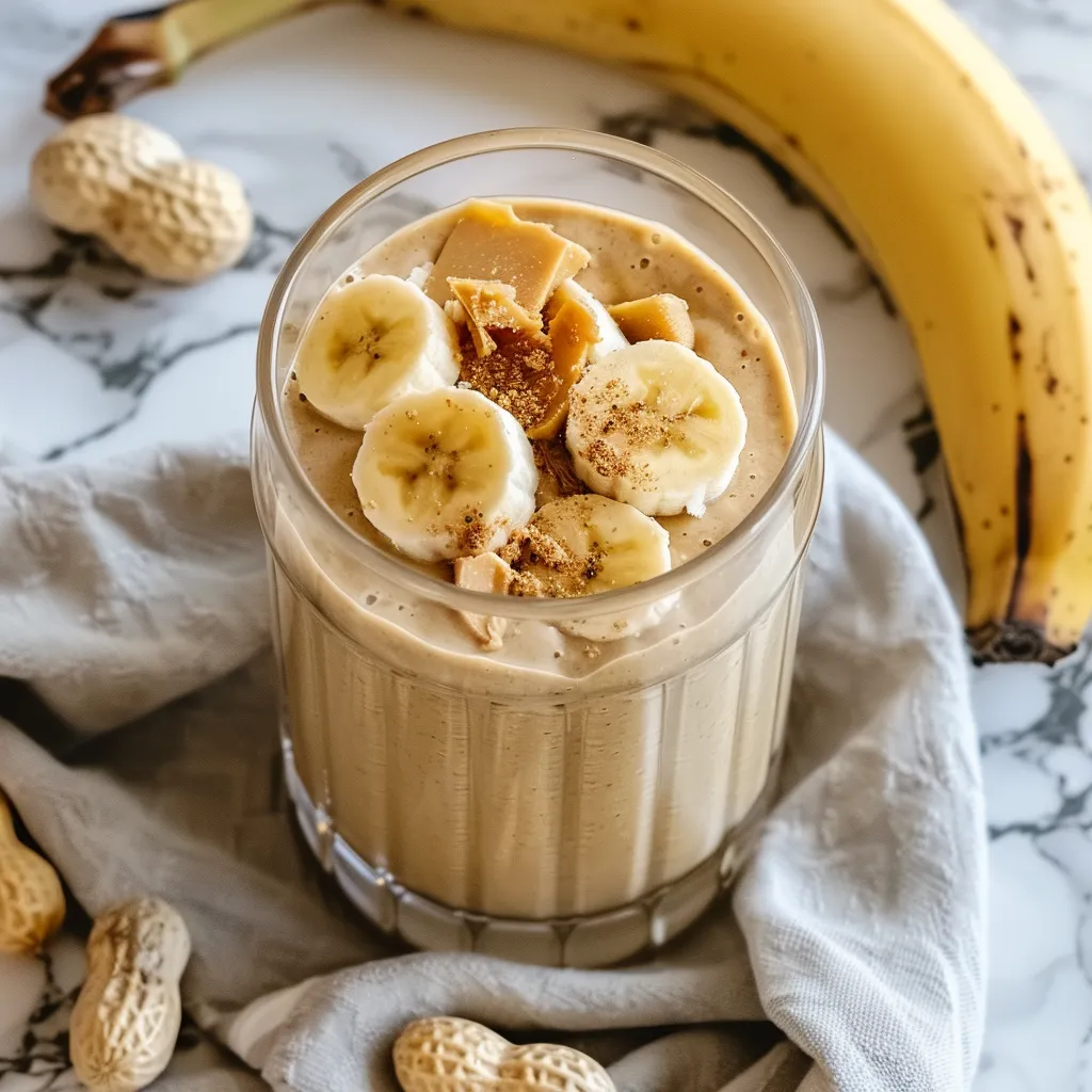 Smoothie velouté banane et beurre de cacahuète