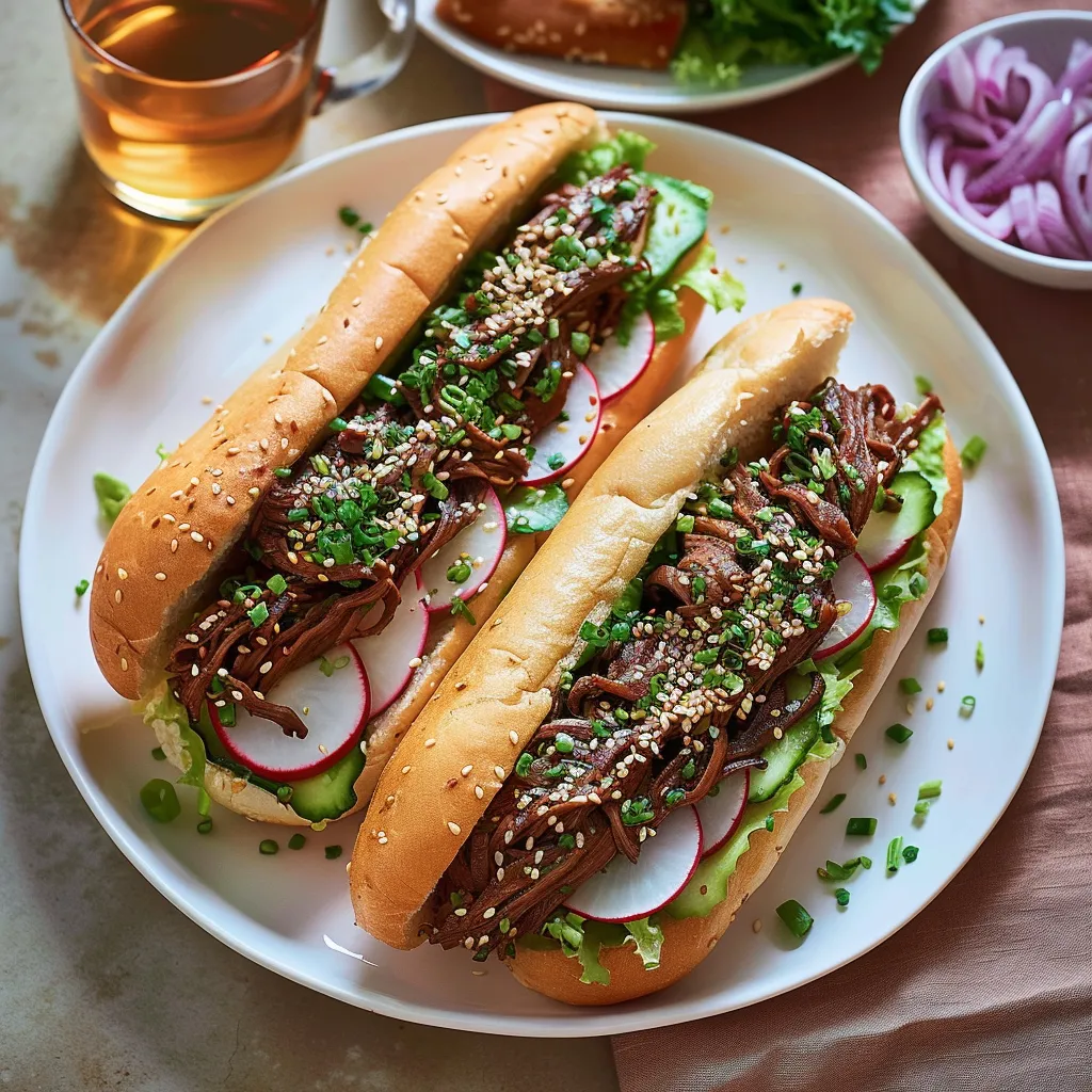 Sandwichs savoureux au bœuf tendre façon coréenne