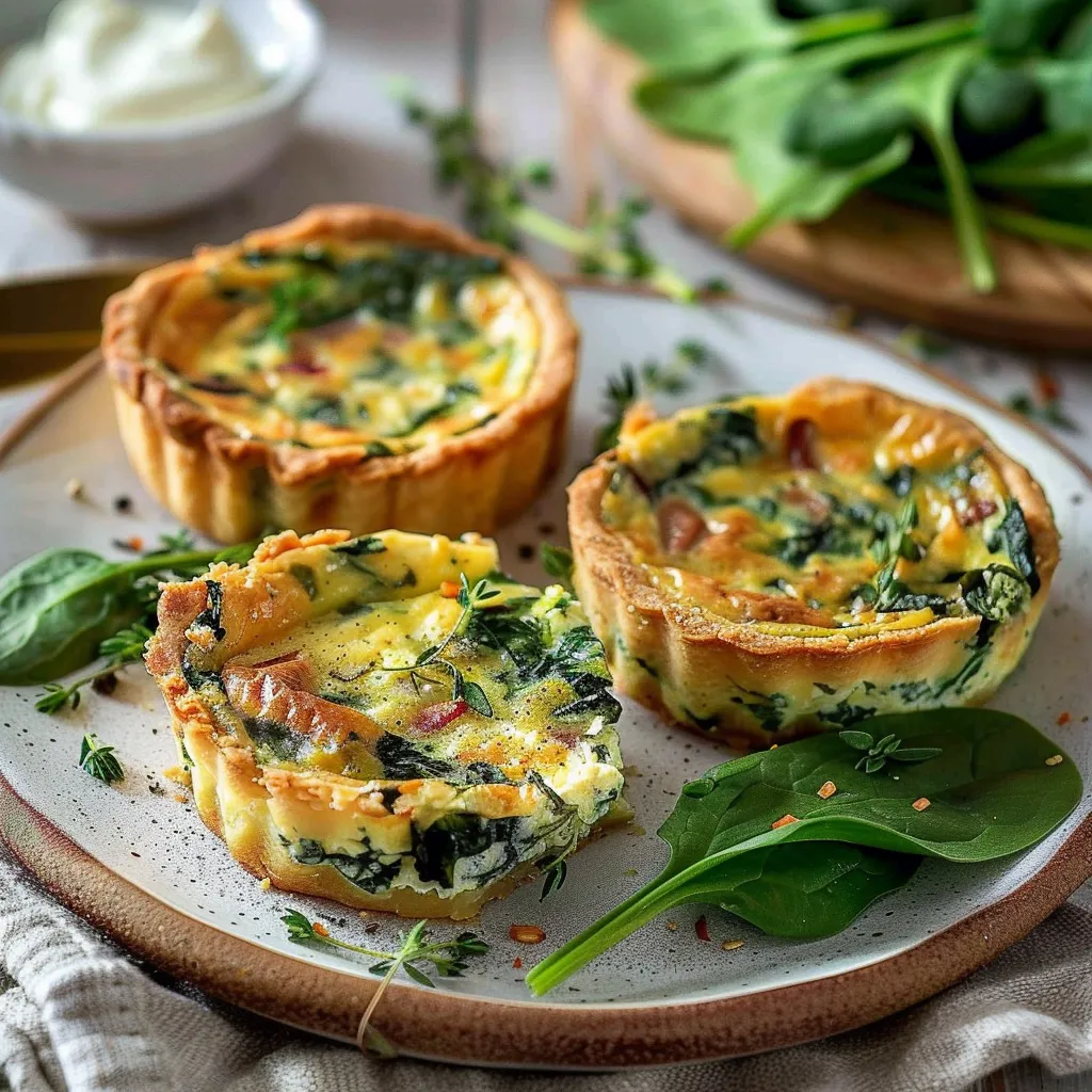 Quiche douce sans pâte Boursin & épinards