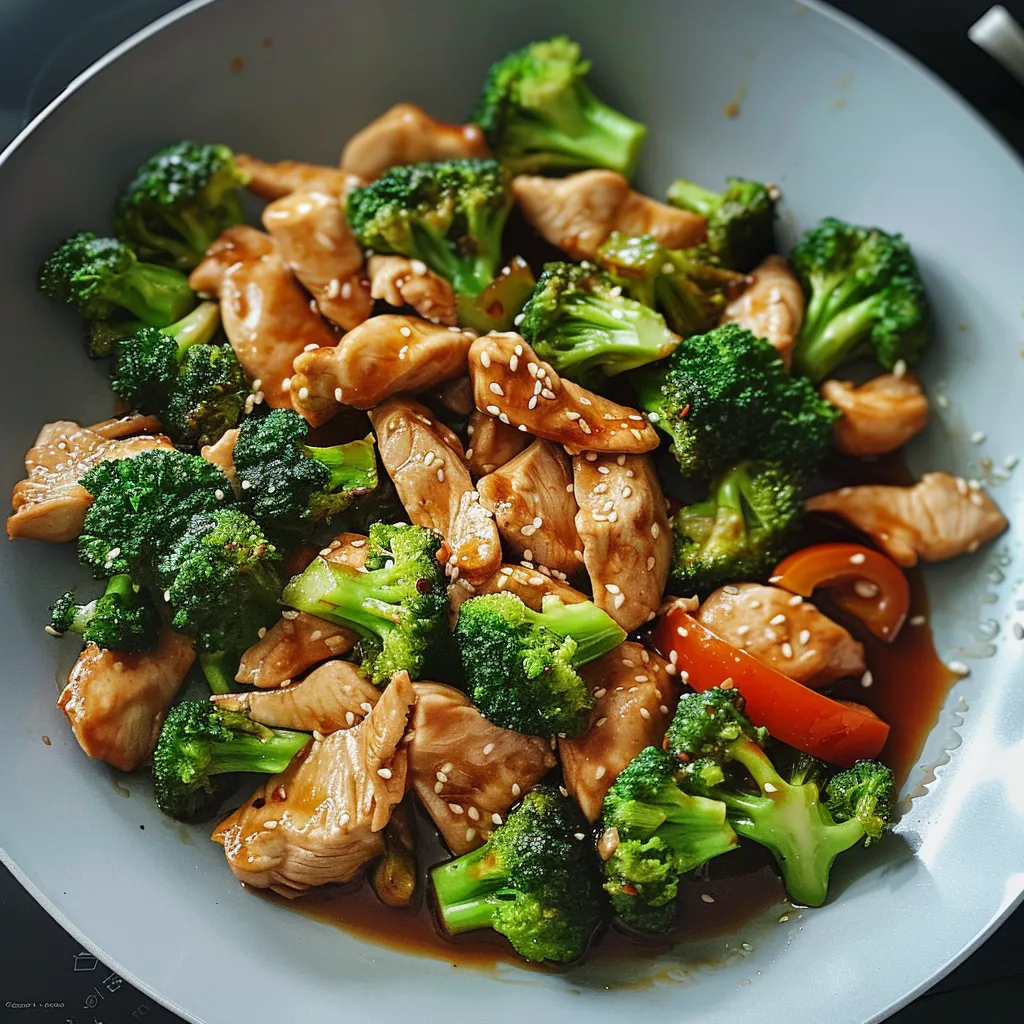 Poulet sauté avec brocolis