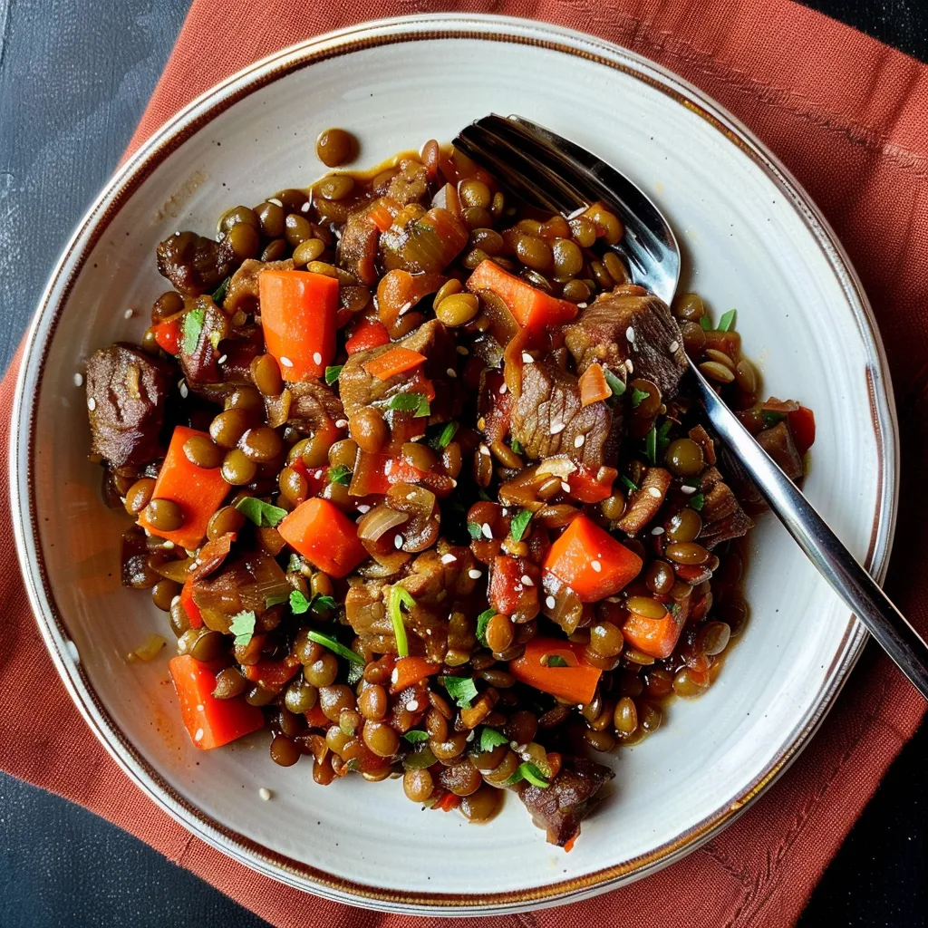 Lentilles au Bœuf à l'Orientale - Plat Familial