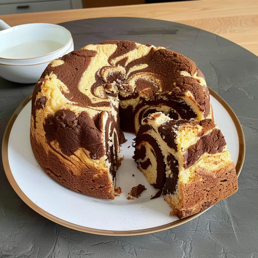Gâteau marbré moelleux au chocolat