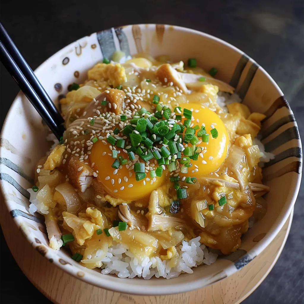 Bol de riz japonais au poulet et œufs