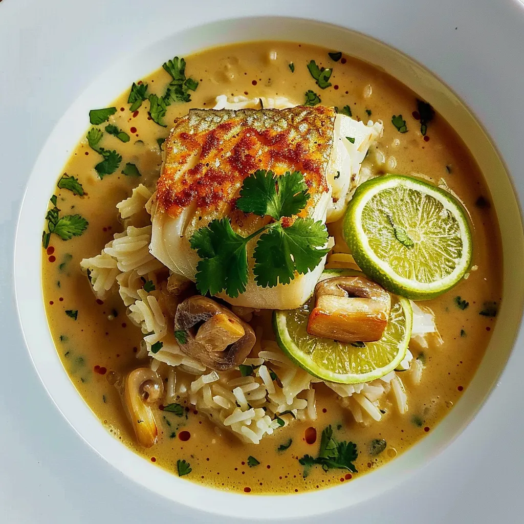 Cabillaud en bouillon thaï au lait de coco | Poisson aux saveurs d'Asie