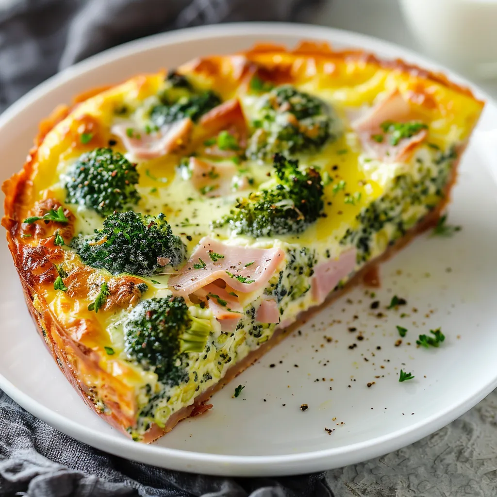 Clafoutis salé au brocoli et jambon | Recette facile