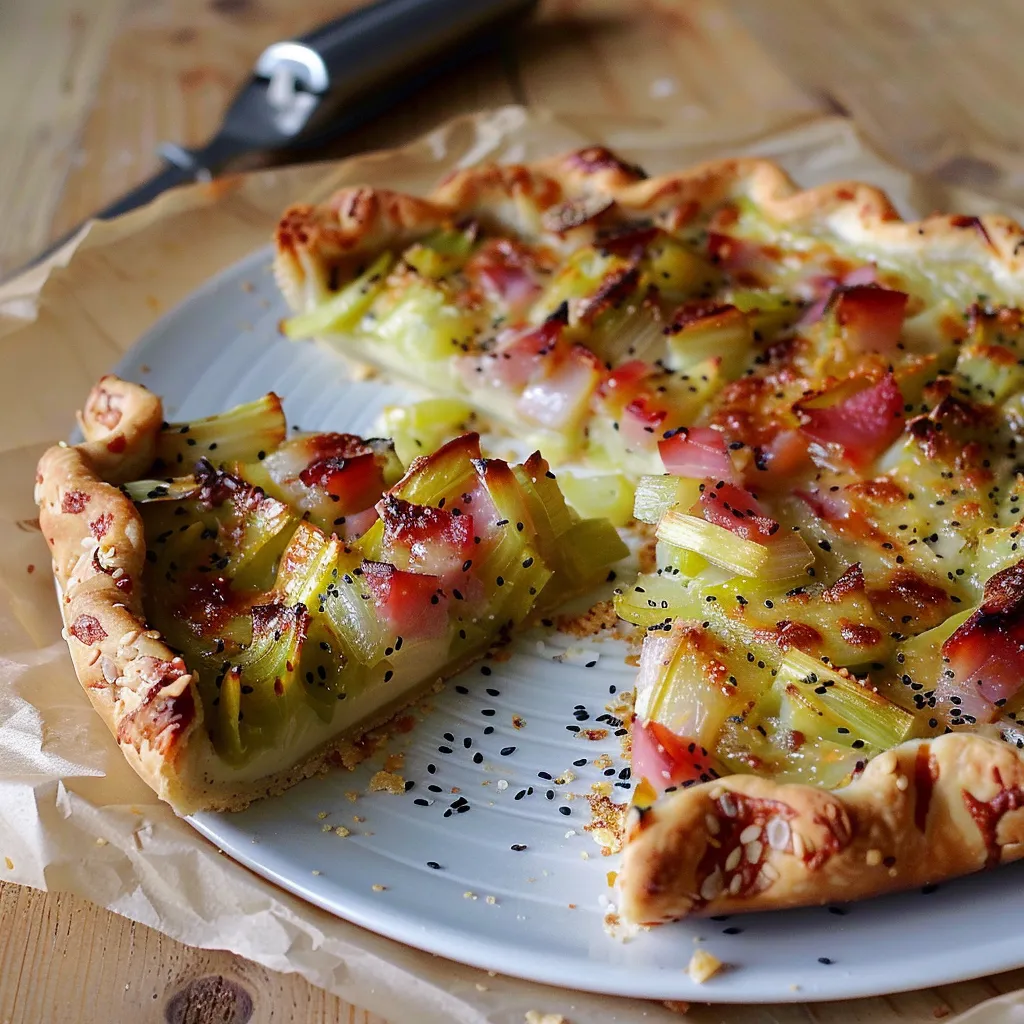 Photo tarte aux poireaux et au comté