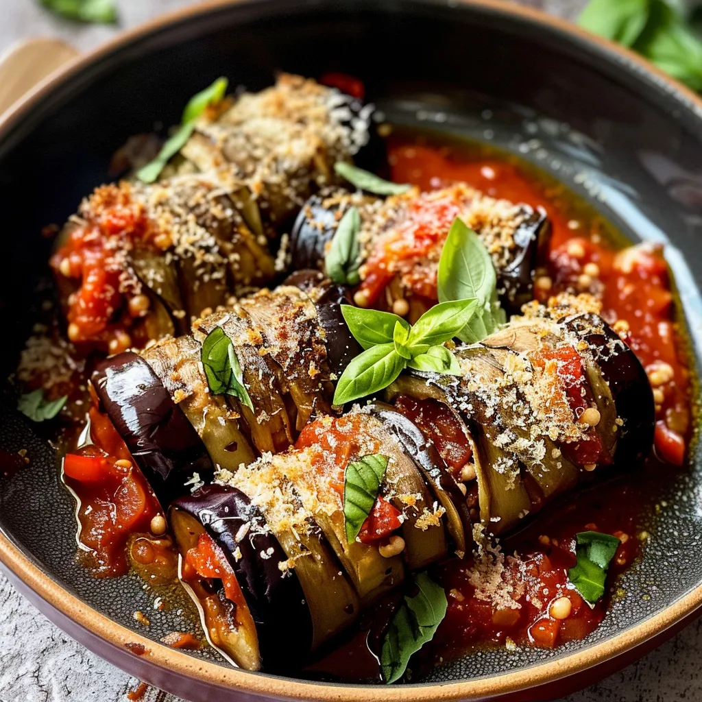 Roulés d'Aubergines au Four