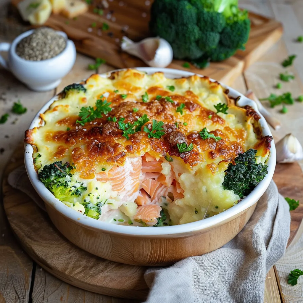 Parmentier au saumon et au brocolis : un plat familial savoureux