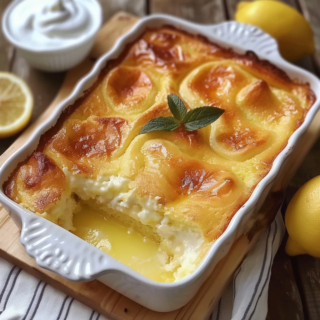 Gâteau renversé au citron et fromage à la crème - Recette facile