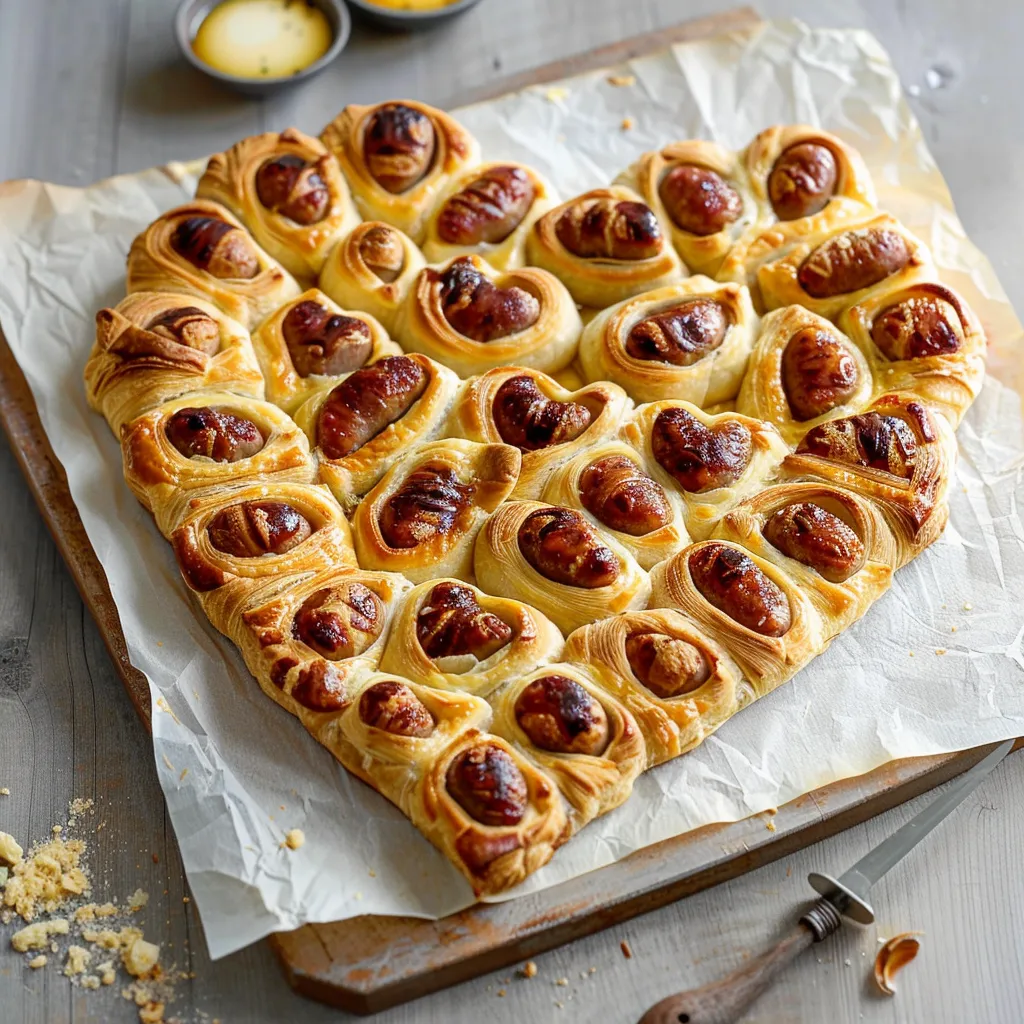Feuilleté Saucisses en Cœur - Spécial Saint-Valentin