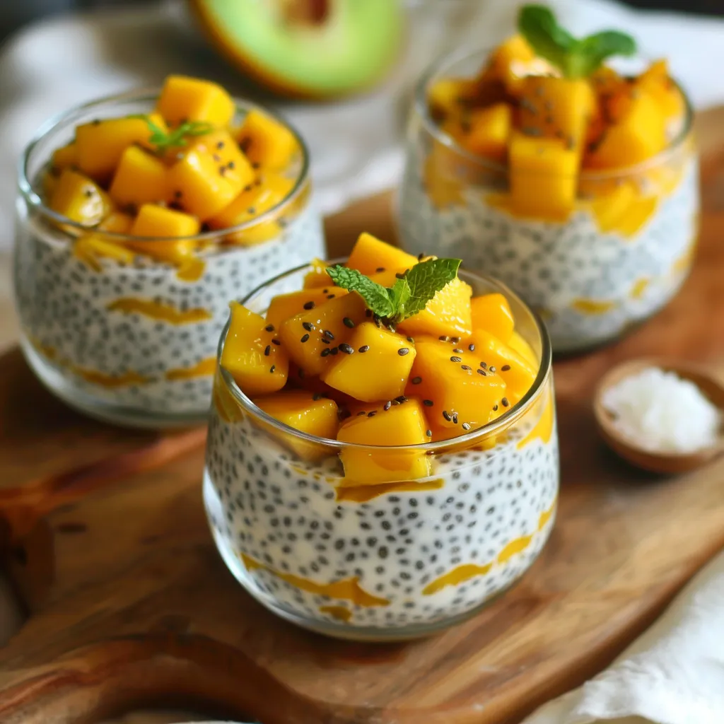 Délice coco et mangue avec graines de chia - Petit-déjeuner nourrissant
