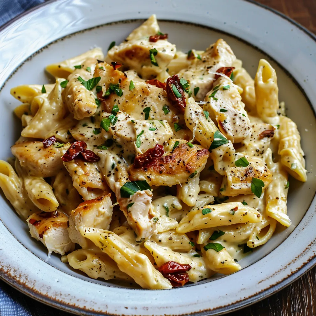 Pâtes crémeuses au poulet