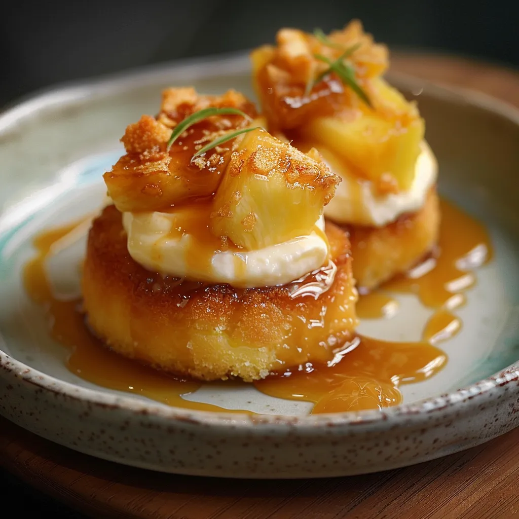 Délices bretons à l'ananas et caramel au rhum