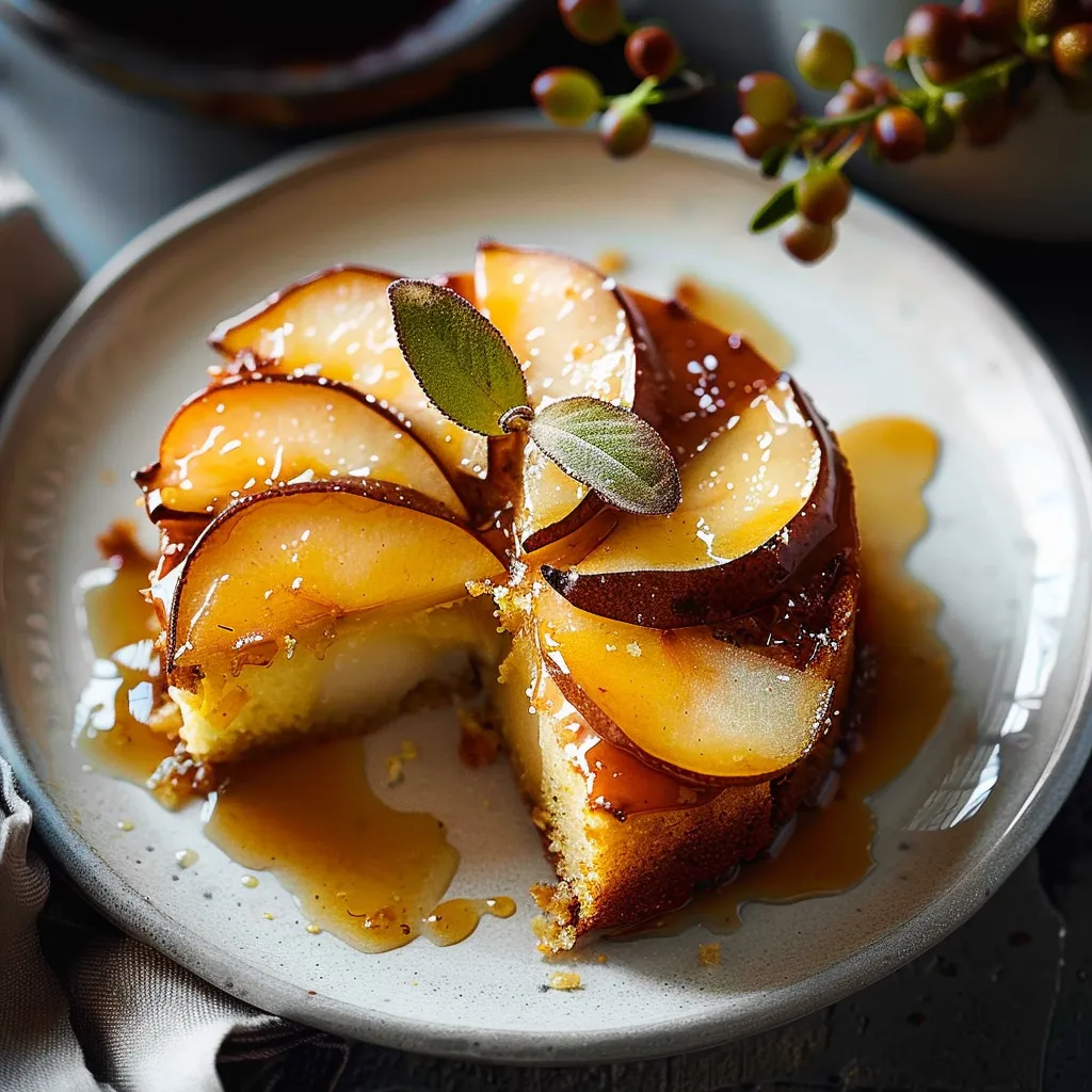 Délice moelleux aux poires caramélisées