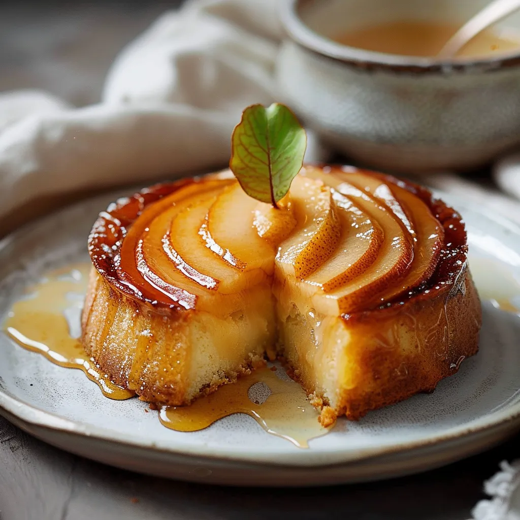 Gâteau aux poires caramélisées - Dessert fondant et gourmand