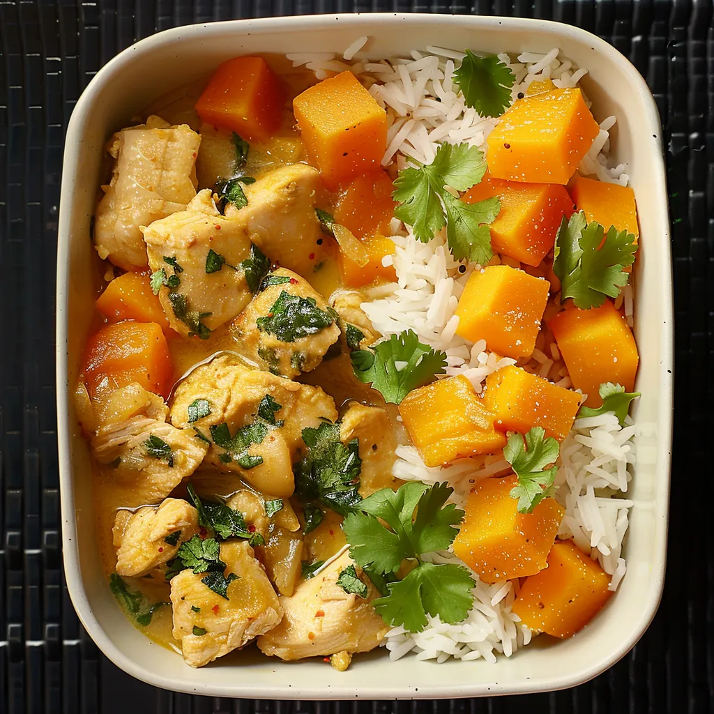 Curry de Poulet et Butternut au Lait de Coco - Recette Savoureuse