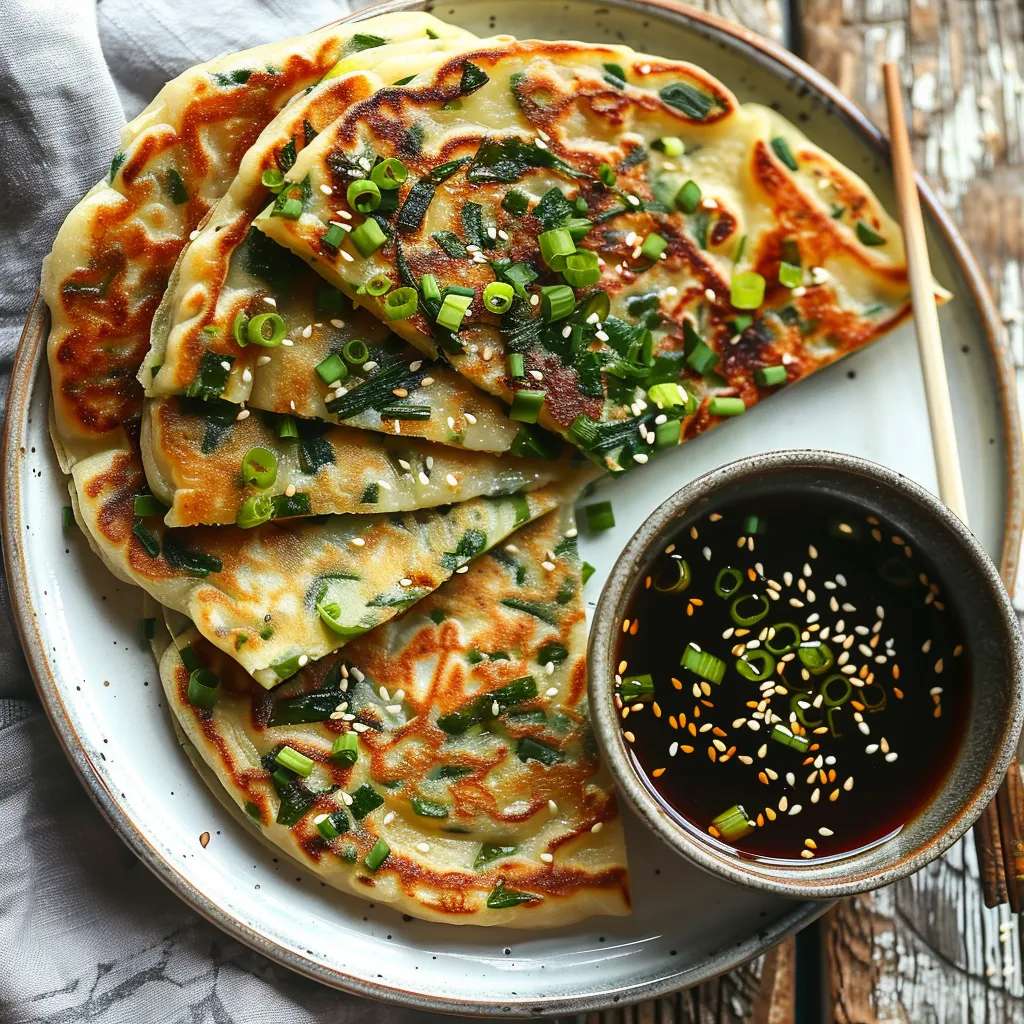 Crêpes Coréennes aux Oignons Verts (Véganes)