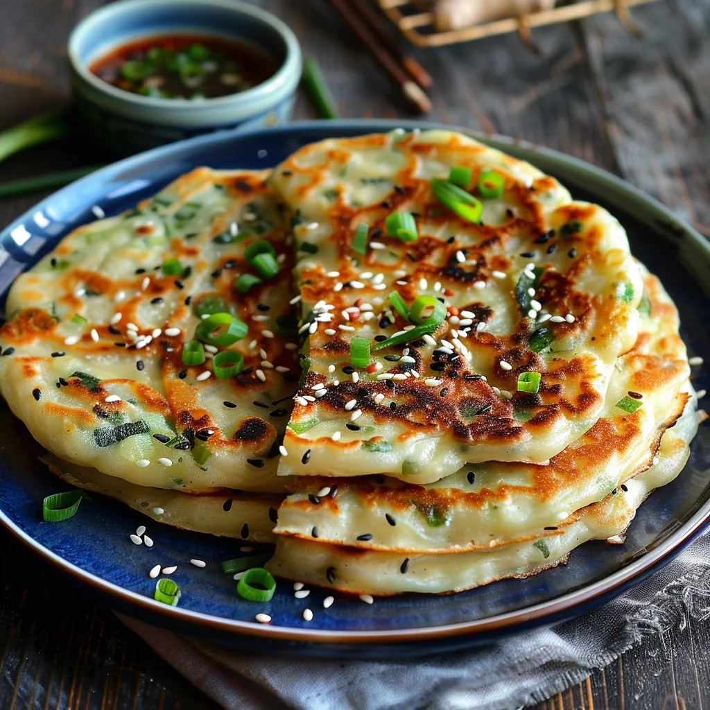 Crêpes Coréennes aux Oignons Verts - Recette Végane