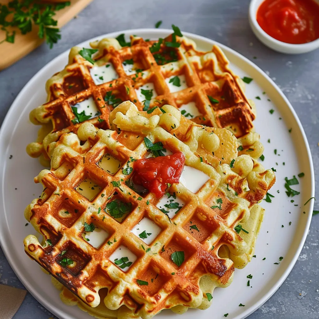 Gaufres de Légumes à la Mozzarella - Recette Facile