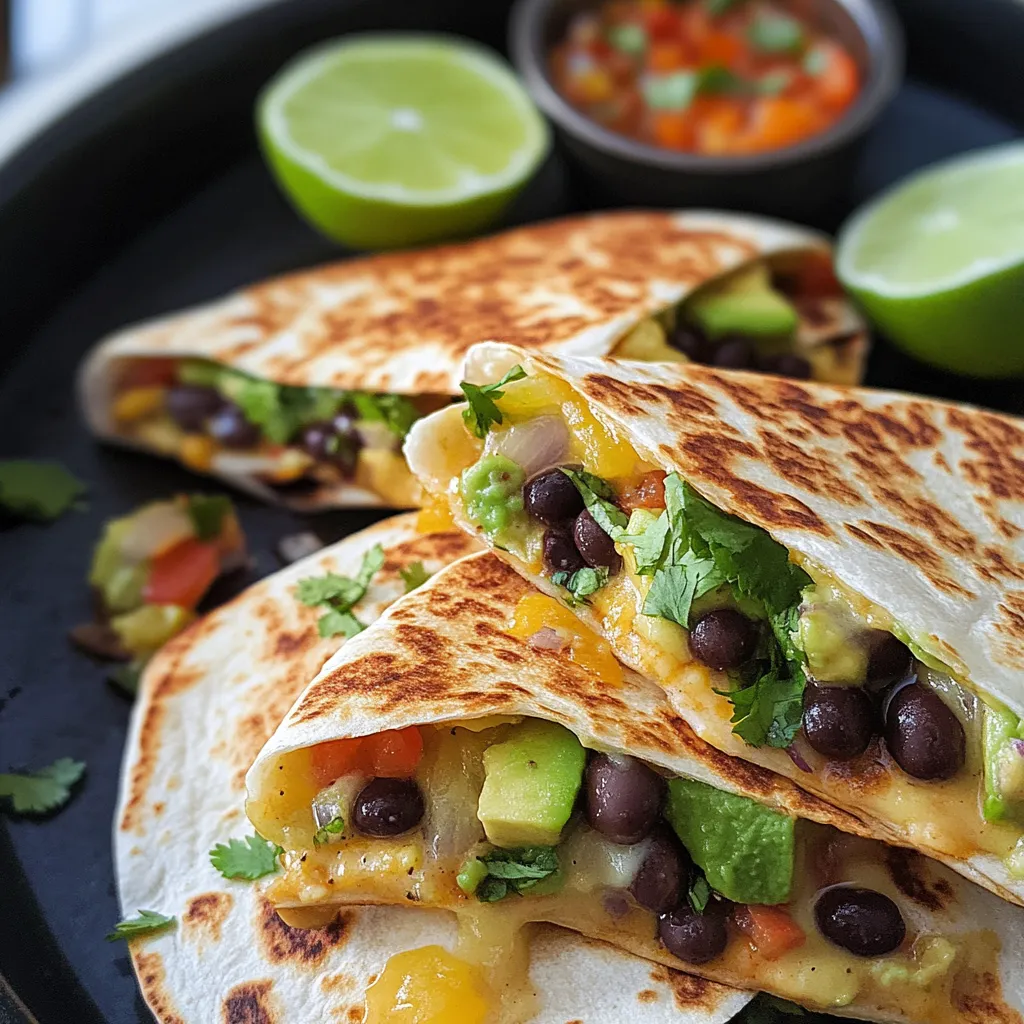 Super quesadillas avocat haricots noirs