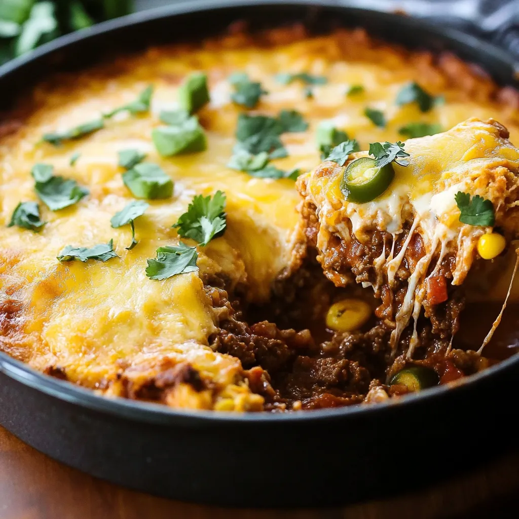 Pain de maïs gratiné façon tamale au bœuf