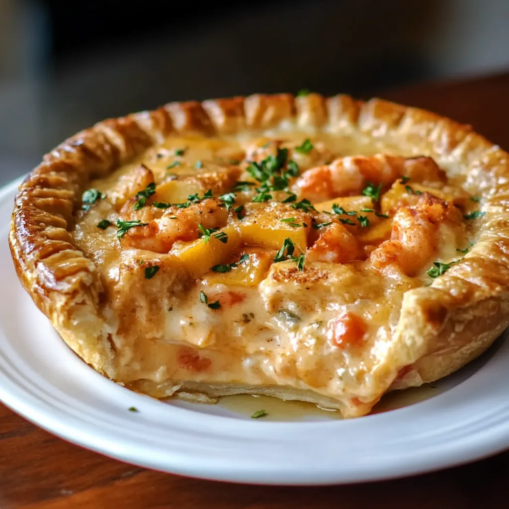 Un pot pie cajun aux fruits de mer bien gourmand à savourer
