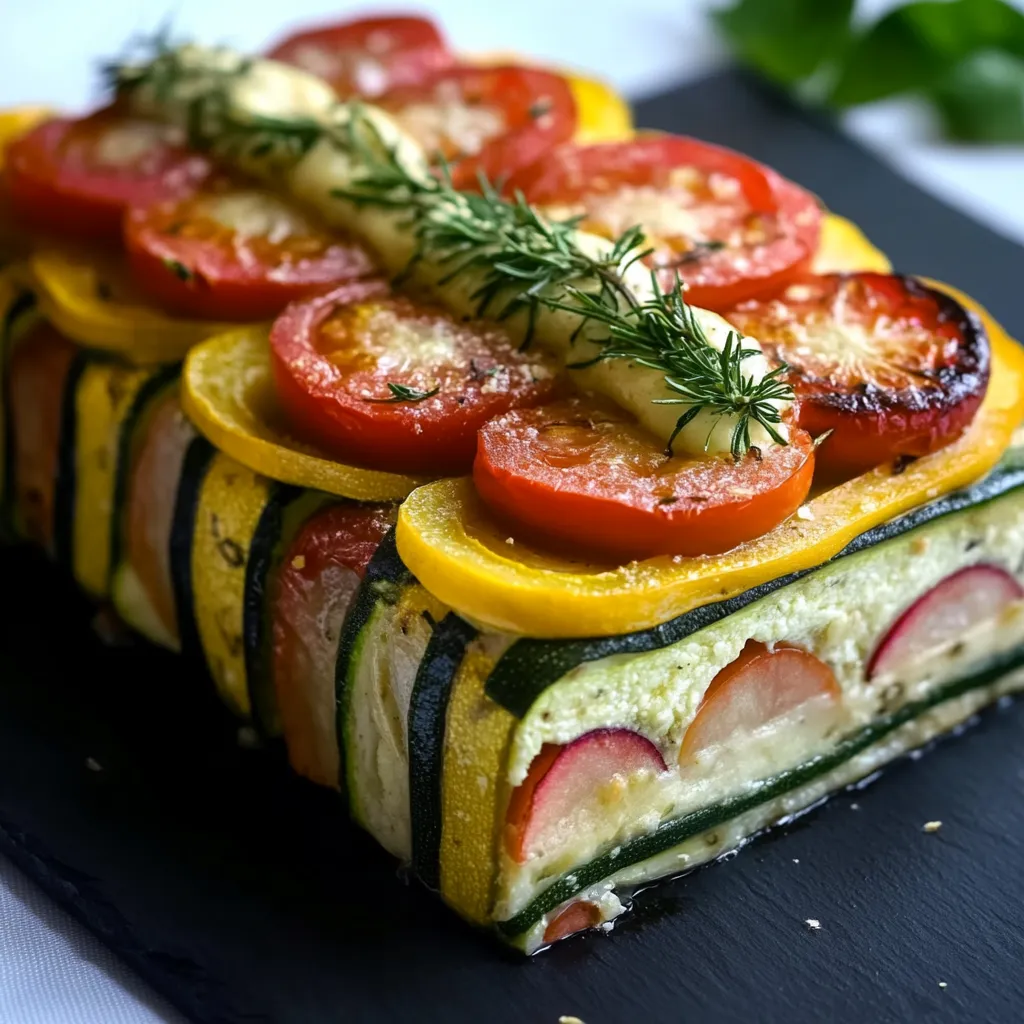 Terrine fraîche et colorée aux légumes grillés, un délice d'été