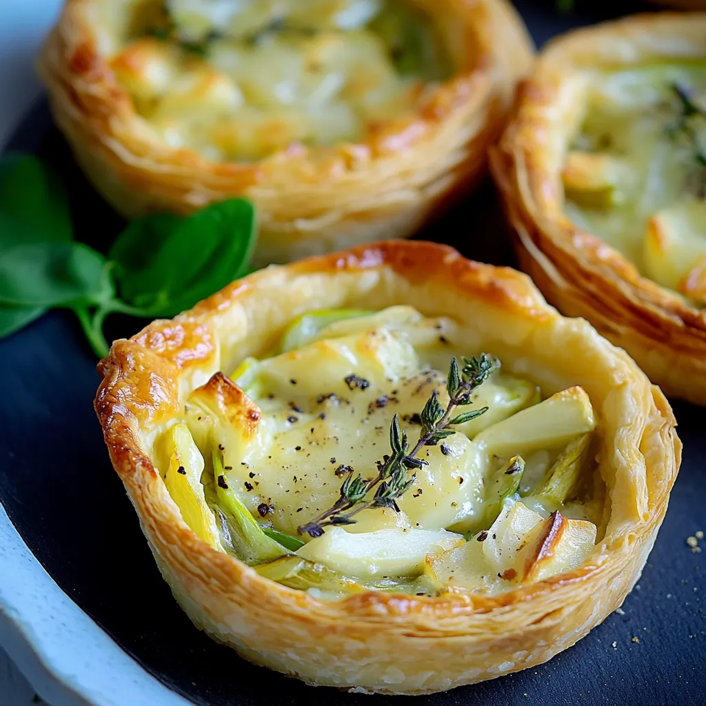 Regarde comment faire des tartelettes aux poireaux et brie bien croustillantes