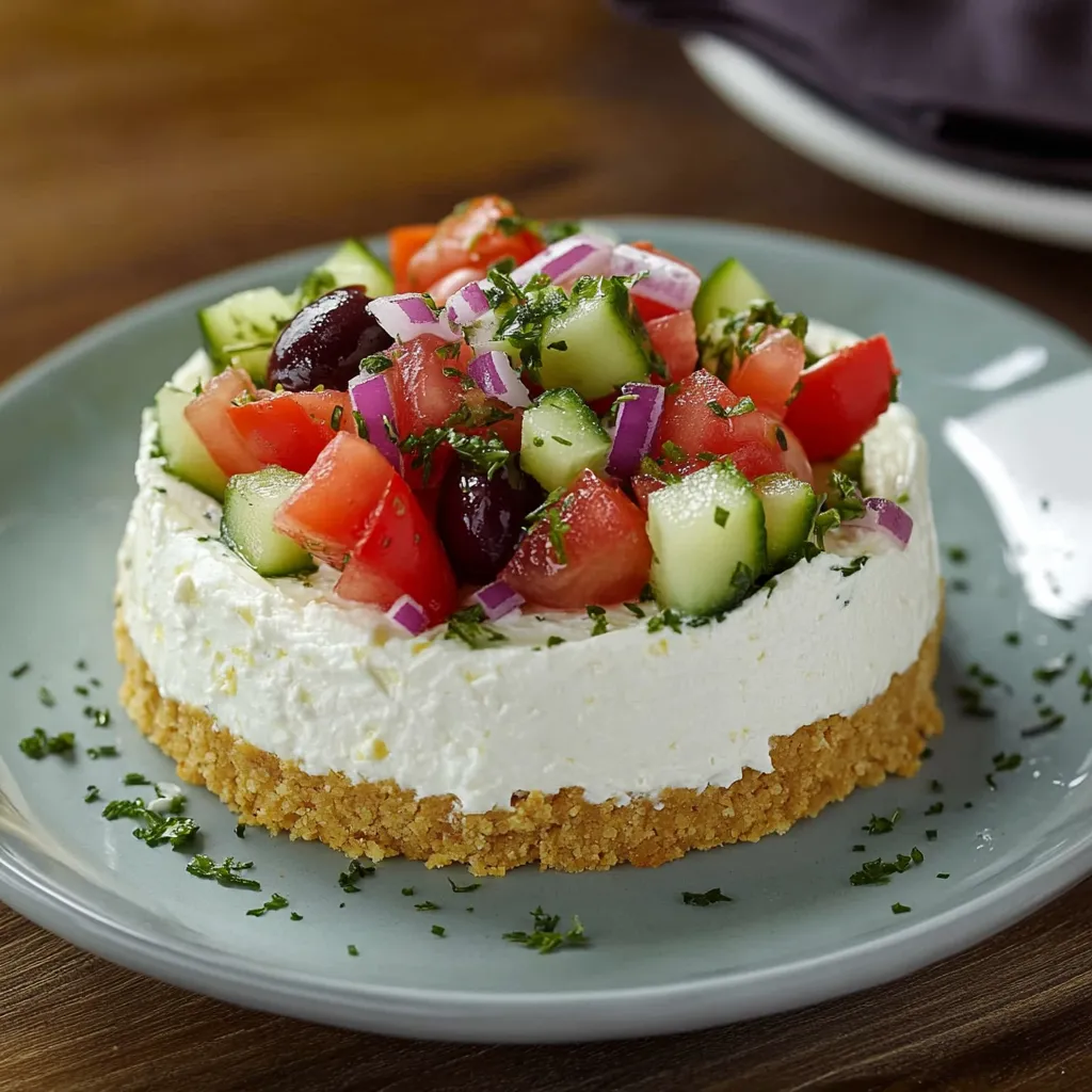Gâteau fromage grec savoureux légumes frais