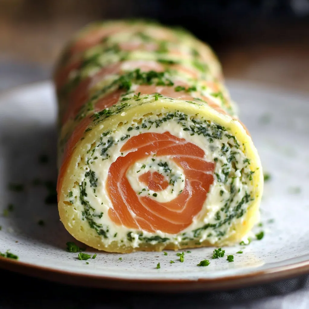 Courgette roulée saumon fumé maison