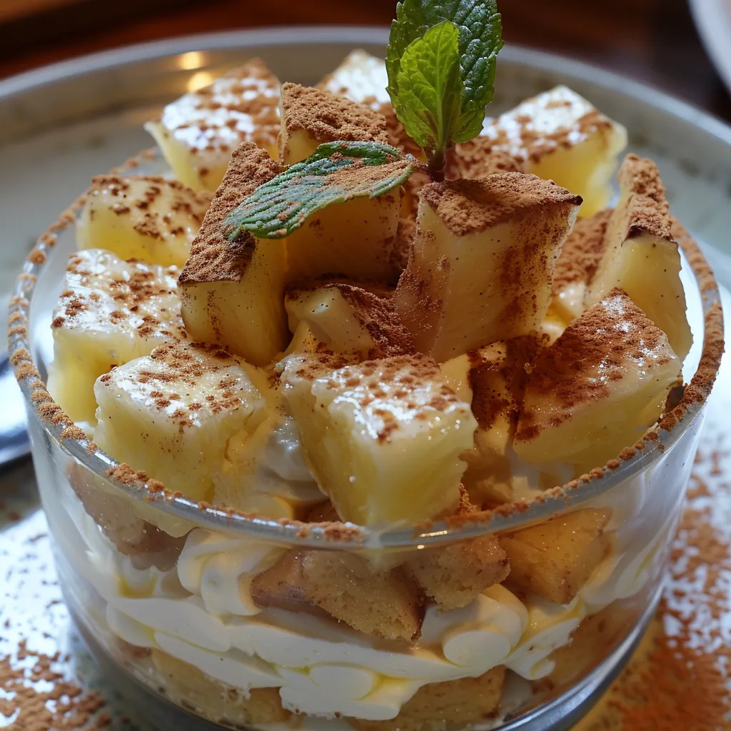 Dessert frais ananas-coco ultra gourmand