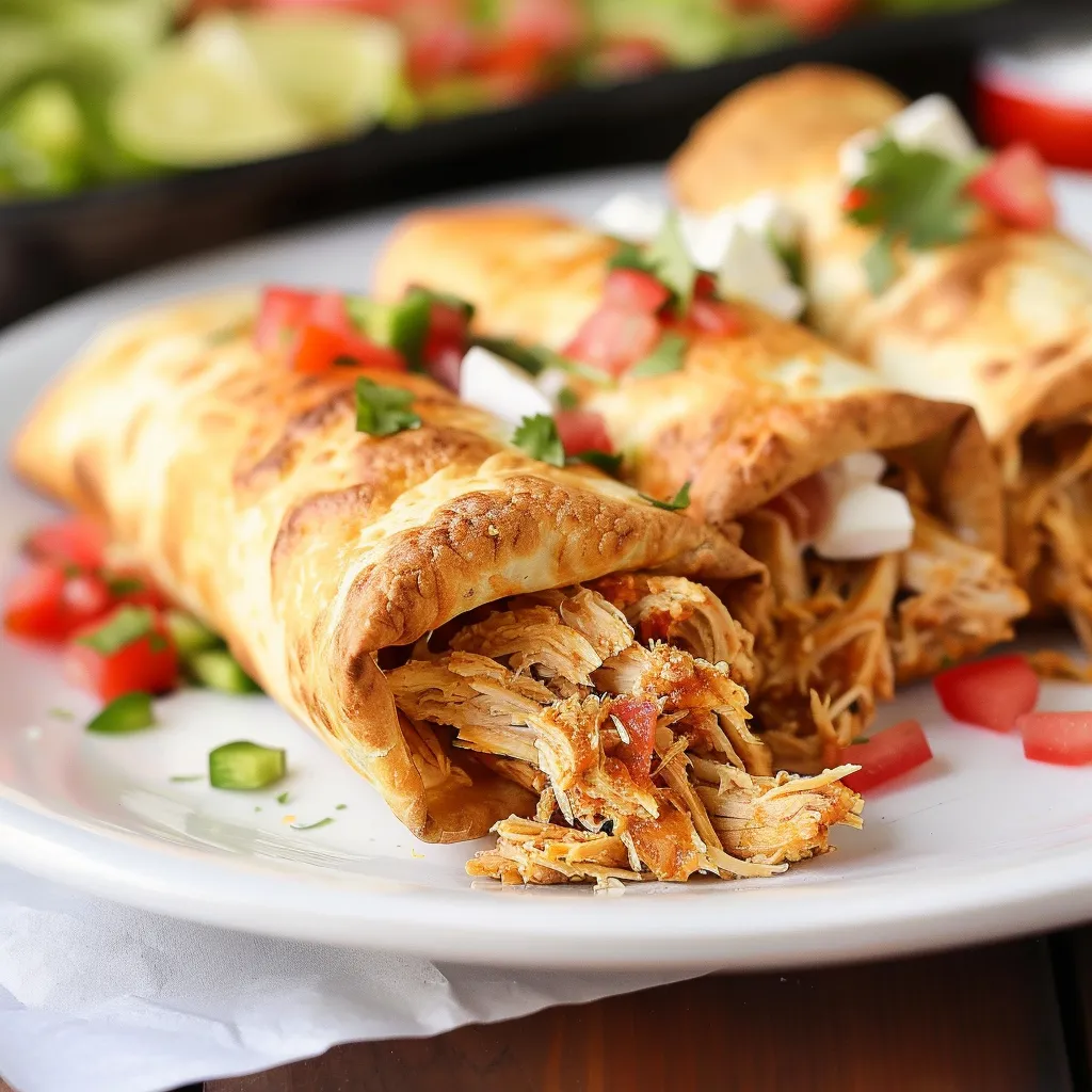 Chimichangas poulet croustillants épicés