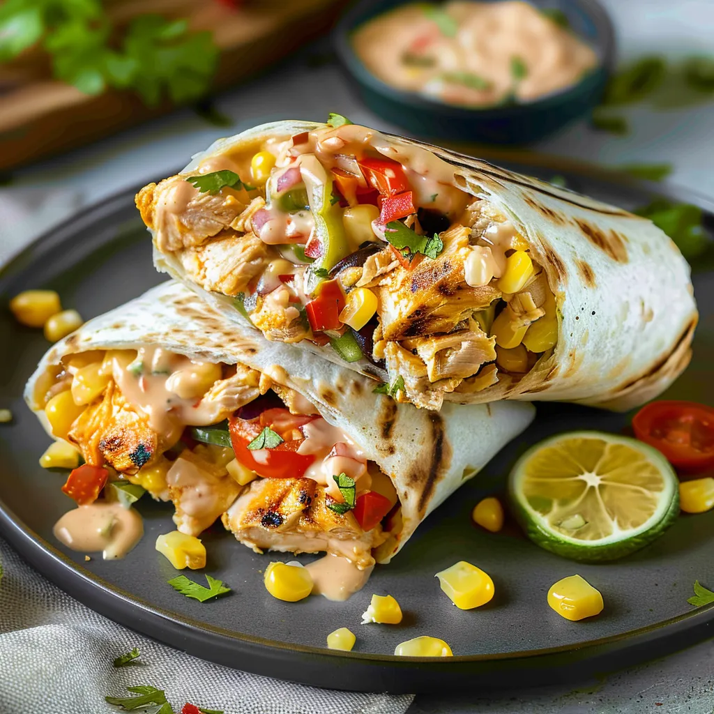 Wrap poulet épicé et frais du Sud-Ouest