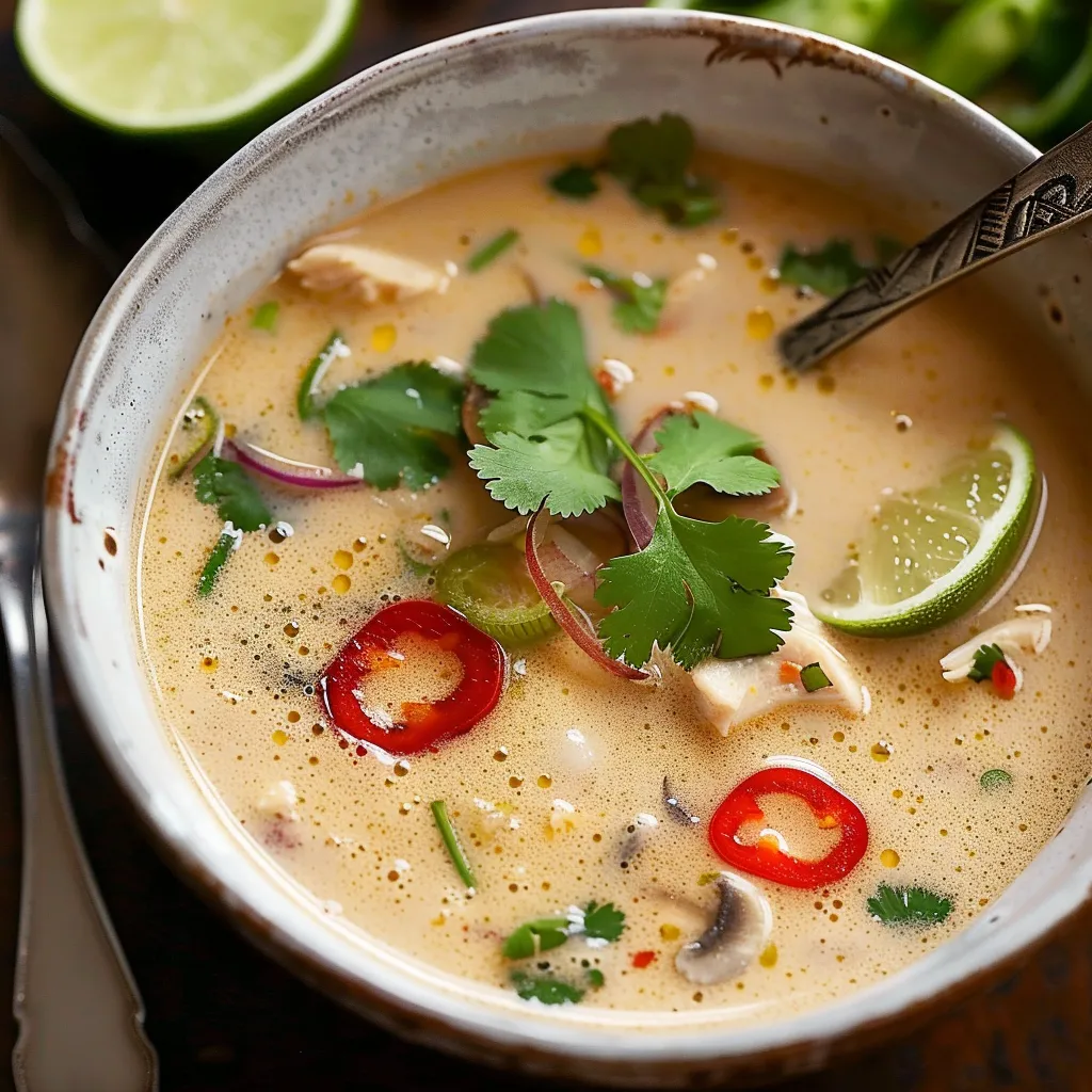Tom Kha thaïlandais : Soupe poulet coco