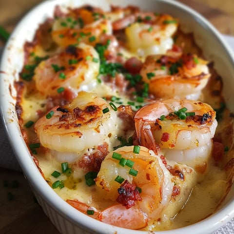 Crevettes gratinées au chorizo et parmesan